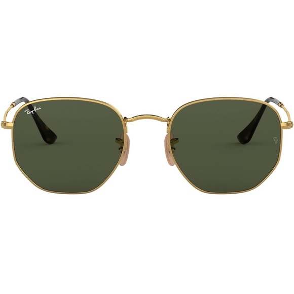 Ray-Ban RB3548N Hexagonal Flat Lens Sunglasses, Gold/G-15 Green, 51 mm - Picture 2 of 7